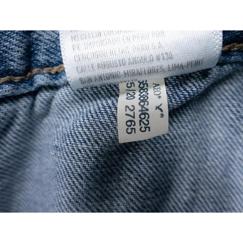 American Eagle Cargo Joggers Womens 4 Blue Stretch Distressed Denim Outdoor